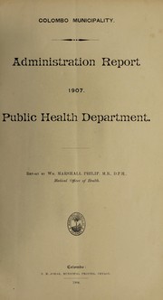 Cover of: Administration report | Colombo (Sri Lanka). Public Health Department