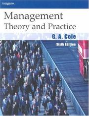 Cover of: Management Theory and Practice by Gerald A. Cole