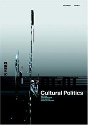 Cover of: Cultural Politics Volume 1 Issue 1 (Cultural Politics (Berg))