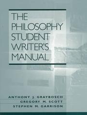 Cover of: The philosophy student writer's manual by Anthony Graybosch