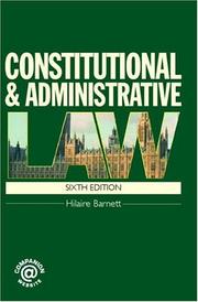 Cover of: Constitutional & Administrative Law 6/e by Hilaire Barnett