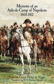 Cover of: Memoirs of an Aide de Camp of Napoleon, 1800-1812 by Ségur, Philippe-Paul comte de