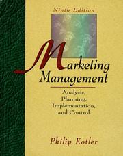 Cover of: Marketing management by Philip Kotler