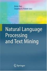 Cover of: Natural Language Processing and Text Mining by 