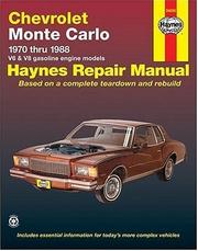 Cover of: Chevrolet Monte Carlo owners workshop manual by Curt Choate