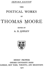 Cover of: The poetical works of Thomas Moore by ed. by A.D. Godley