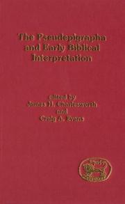 Cover of: The Pseudepigrapha and early biblical interpretation