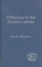 Cover of: Chiasmus in the Pauline letters by Ian H. Thomson