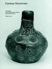 Cover of: German Stoneware: The Catalogue of Frank Thomas