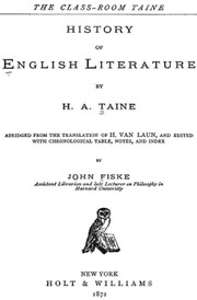 Cover of: History of English literature: abridged from the translation of H. Van Laun