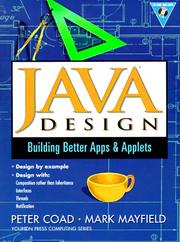 Cover of: Java design by Peter Coad, Mark Mayfield, Jonathan Kern, Peter Coad