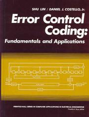 Cover of: Error Control Coding: Fundamentals and Applications (Prentice-Hall Computer Applications in Electrical Engineering Series)