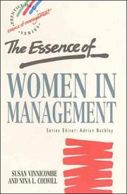 Cover of: essence of women in management | Susan Vinnicombe