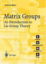 Cover of: Matrix Groups by Andrew Baker