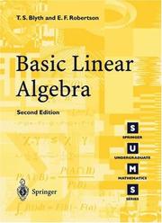Cover of: Basic linear algebra