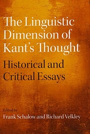 Cover of: The Linguistic Dimension of Kant's Thought by 