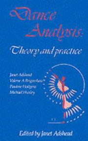 Cover of: Dance analysis by Janet Adshead ... [et al.] ; edited by Janet Adshead.