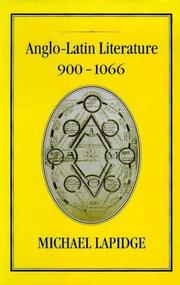 Cover of: Anglo-Latin Literature, Vol 2, 900-1066 by Michael Lapidge