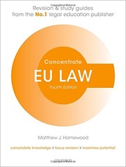 Cover of: EU Law Concentrate by Matthew Homewood