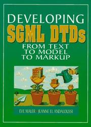 Cover of: Developing SGML DTDs by Eve Maler, Jeanne El Andaloussi