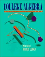 Cover of: College algebra by Max A. Sobel