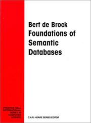 Grondslagen van semantische databases by Bert de Brock