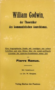 Cover of: William Godwin: Der Theoretiker des kommunistischen Anarchismus