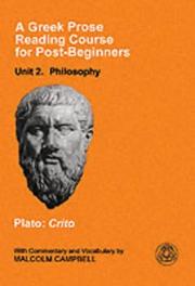 Cover of: A Greek Prose Reading Course for Post-beginners: Philosophy: Plato by Πλάτων