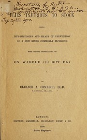 Cover of: Flies injurious to stock by Eleanor A. Ormerod