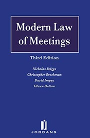 Cover of: Modern Law of Meetings: Third Edition