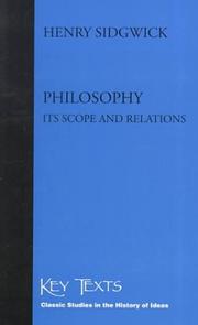 Cover of: Philosophy: Its Scope and Relations (Key Texts)