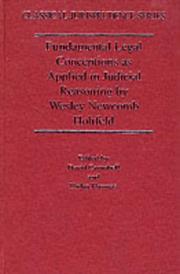Cover of: Fundamental Legal Conceptions As Applied in Judicial Reasoning (Classical Jurisprudence Series) | Wesley Newcomb Hohfeld