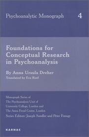 Cover of: Foundations for Conceptual Research in Psychoanalysis (Anna Freud Centre)