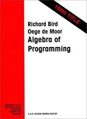 Cover of: Algebra of programming