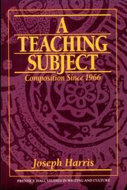 Cover of: A teaching subject by Joseph Harris
