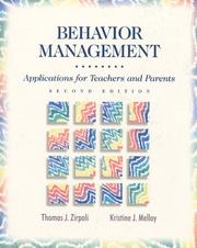 Cover of: Behavior management | Thomas J. Zirpoli