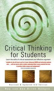 Critical Thinking for Students by Roy Van Den Brinkbudgen