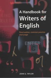 Cover of: A Handbook for Writers of English: Punctuation, Common Practice and Usage (How to)