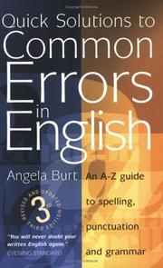 Cover of: Quick Solutions to Common Errors in English by Angela Burt, Angela Burt