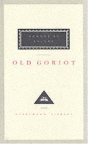 Cover of: Old Goriot by Honoré de Balzac