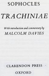 Cover of: Trachiniae by Sophocles