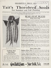 Cover of: Descriptive price list of Tait's thorobred seeds for summer and fall planting: June 1935