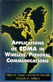 Cover of: Applications of CDMA in wireless/personal communications