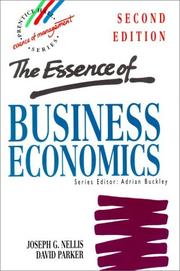 Cover of: The Essence of Business Economics (Essence Series) by Joseph G. Nellis, David Parker