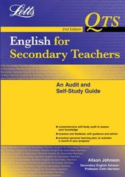 Cover of: English for Secondary Teachers: An Audit And Self Study Guide (Qts: Audit & Self-Study Guides) | Alison Johnson