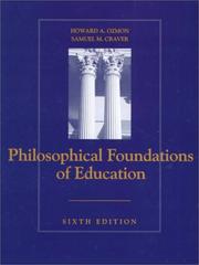 Cover of: Philosophical foundations of education