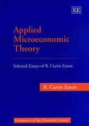 Cover of: Applied Microeconomic Theory by Buford Curtis Eaton