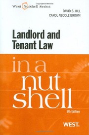 Cover of: Landlord and Tenant Law in a Nutshell