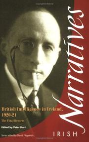 Cover of: British intelligence in Ireland, 1920-21: the final reports