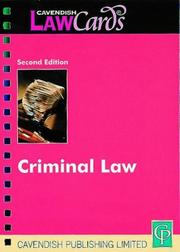 Cover of: Criminal Law (Lawcards)